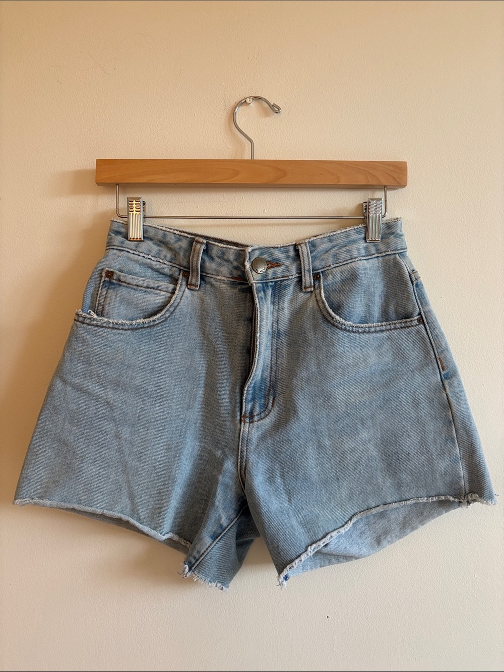 Billabong Light Blue High-Rise Denim Cutoff Shorts